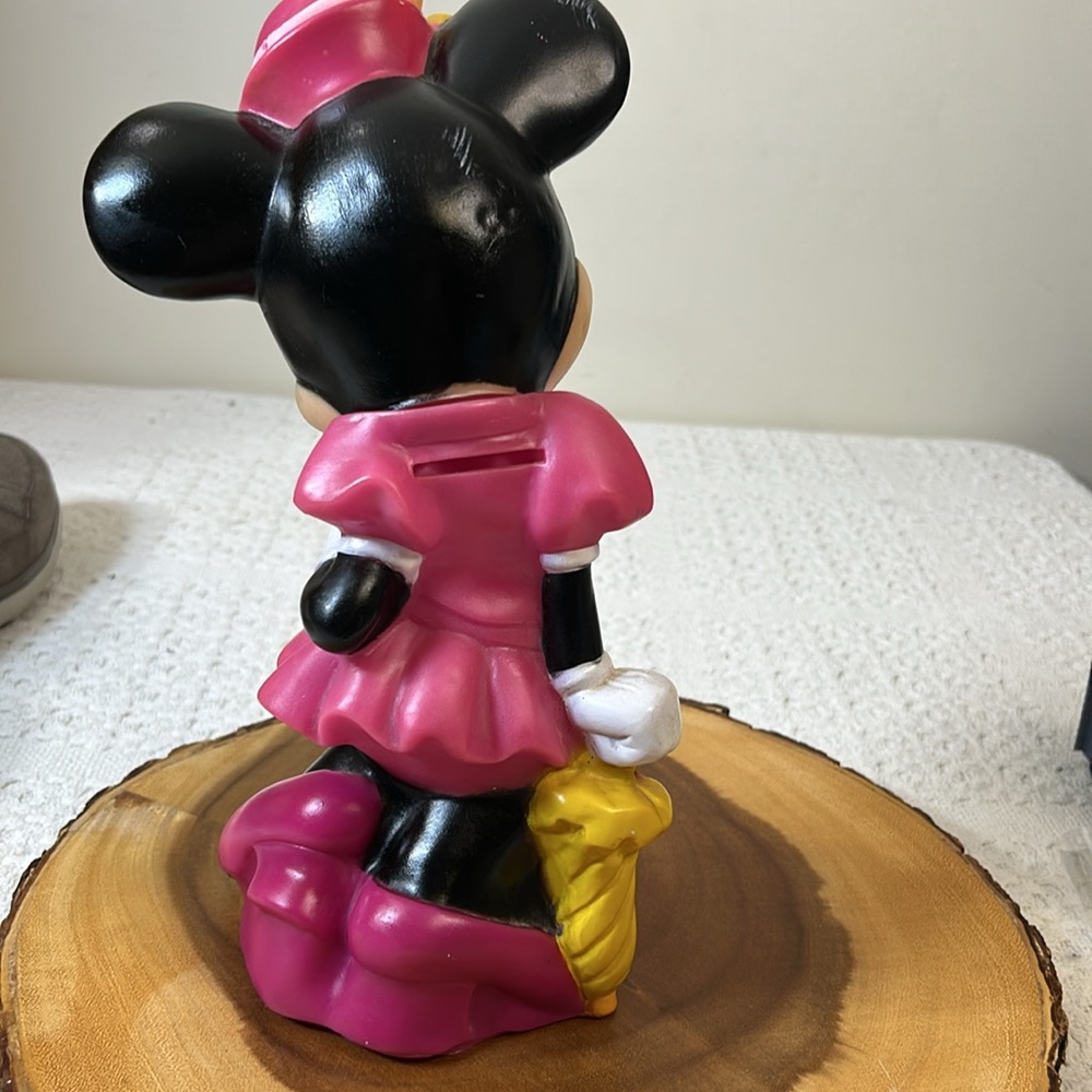 1970s Minnie Mouse Vintage Rubber Coin Bank Walt Disney 11" Tall By LLco Toys - Picture 3 of 8